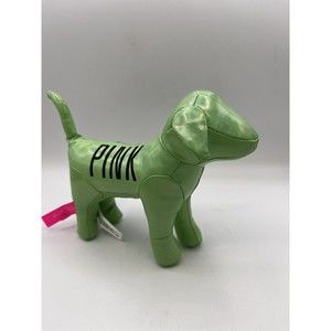 Victoria's Secret PINK DOG GREEN METALLIC IRIDESCENT STUFFED VINYL ANNMAL xmas
